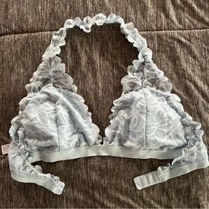 Flirtitude Lace Halter Bralette in Light Blue